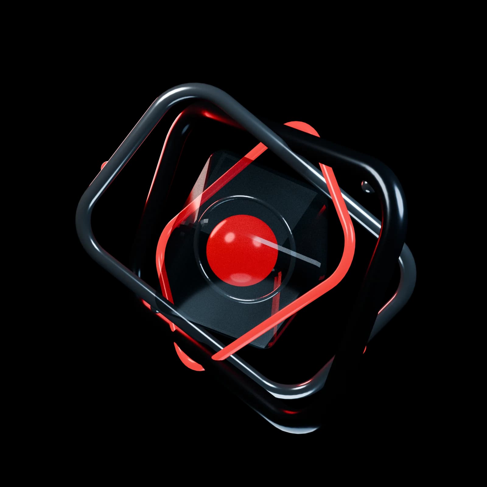 Abstract AKD orchestration sculpture with interlocking technical layers